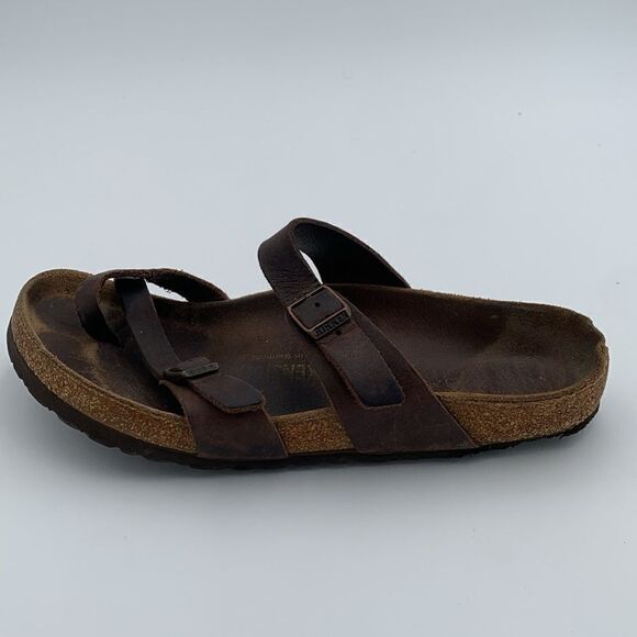 Birkenstock Mayari style brown leather shoes, women’s size 39 - Picture 5 of 12